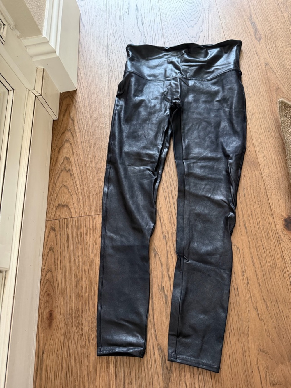 SPANX Black Faux Leather High-Waist Jeggings